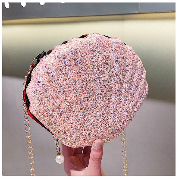 Túi Xách Nữ Đẹp Đeo Chéo Thời Trang Hình Vỏ Sò Đính Kim Tuyến Độc Đáo, Kiêu Sa Cực Hot 2020