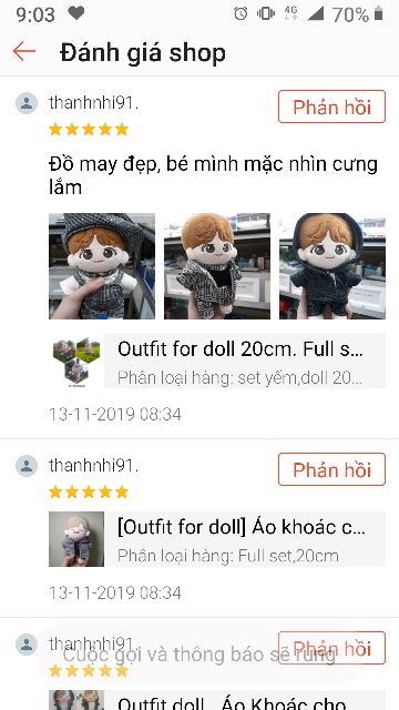 [Outfit for doll] Áo khoác kẻ doll 15&20cm