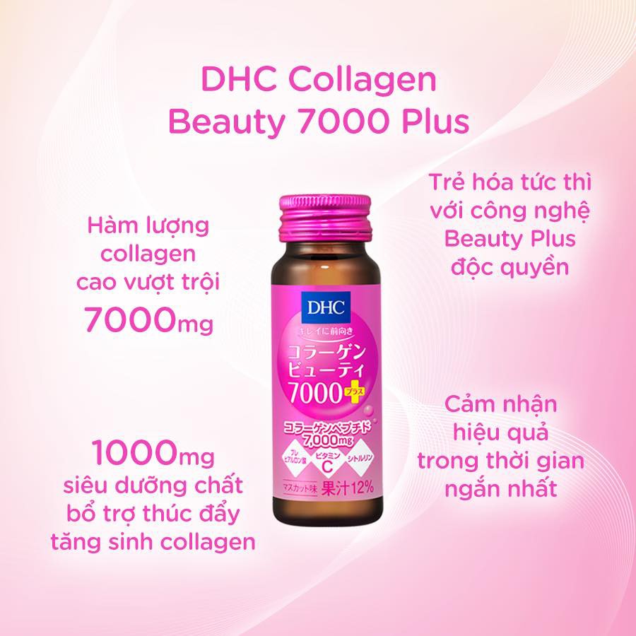 Collagen nước DHC Nhật Bản làm đẹp da mặt chống lão hóa cấp nước dưỡng ẩm căng bóng mịn bổ sung collagen dạng nước uống