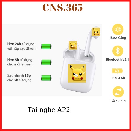 Tai Nghe AP2 Bluetooth không dây tính năng định vị đổi tên,chuyên chơi game nghe nhạc