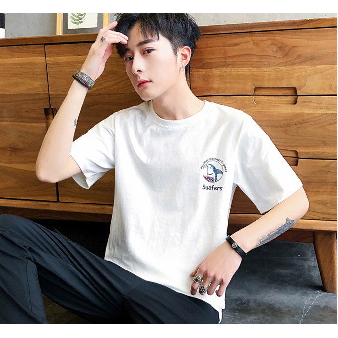 Áo phông nam nữ BABY SHARK unisex tay lỡ form rộng tee basic oversize trắng dáng xuông - Áo Thun 360