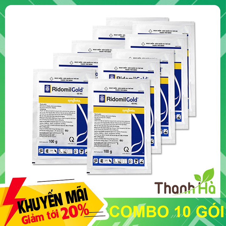 Combo 2 gói Thuốc trừ bệnh sương mai, thán thư Ridomil Gold 68WG - T29.1