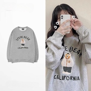 Áo Sweater Steve Bear Vintage Unisex Peony_boutique 👉[ FREESHIP + HOÀN XU ] Nỉ Cổ Tròn Suông Oversize Cá Tính Nam Nữ