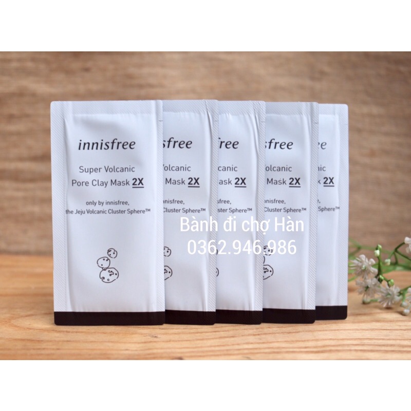 [Sample]10 Gói Mặt Nạ Đất Sét Innisfree Super Volcanic Pore Clay Mask 2X 3g