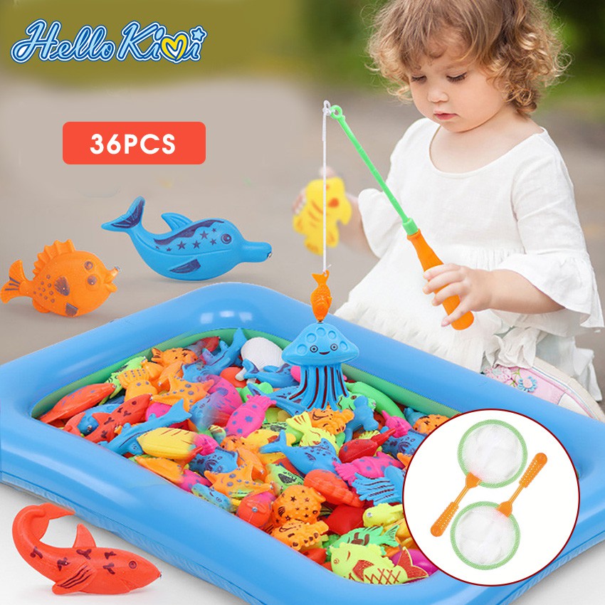 Set 36 món đồ chơi câu cá có nam châm bằng nhựa vui nhộn dành cho bé