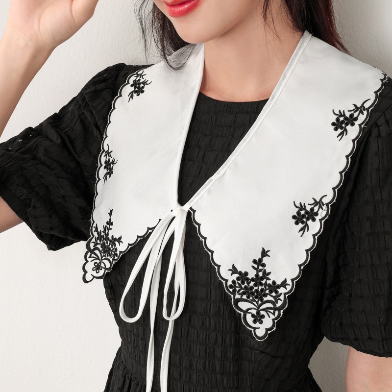 Han Khăn Choàng Cổ Giả Khăn Choàng Chống Nắng Thêu Hoa Nhỏ Đa Năng Có Thể Tháo Rời Cho Nữ