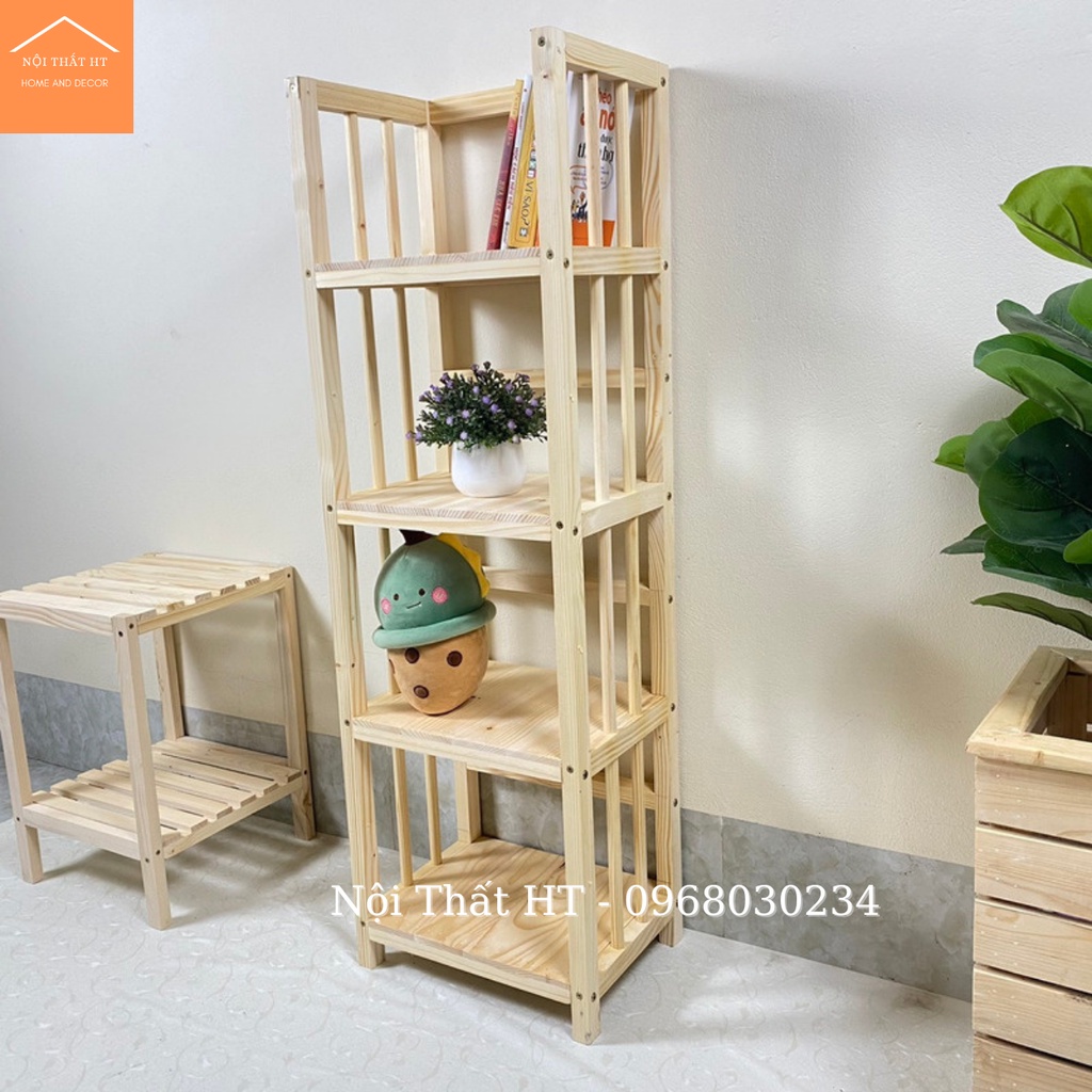 Kệ sách đa năng 4 tầng gỗ thông không mối mọt KT D38 x R28 X C120