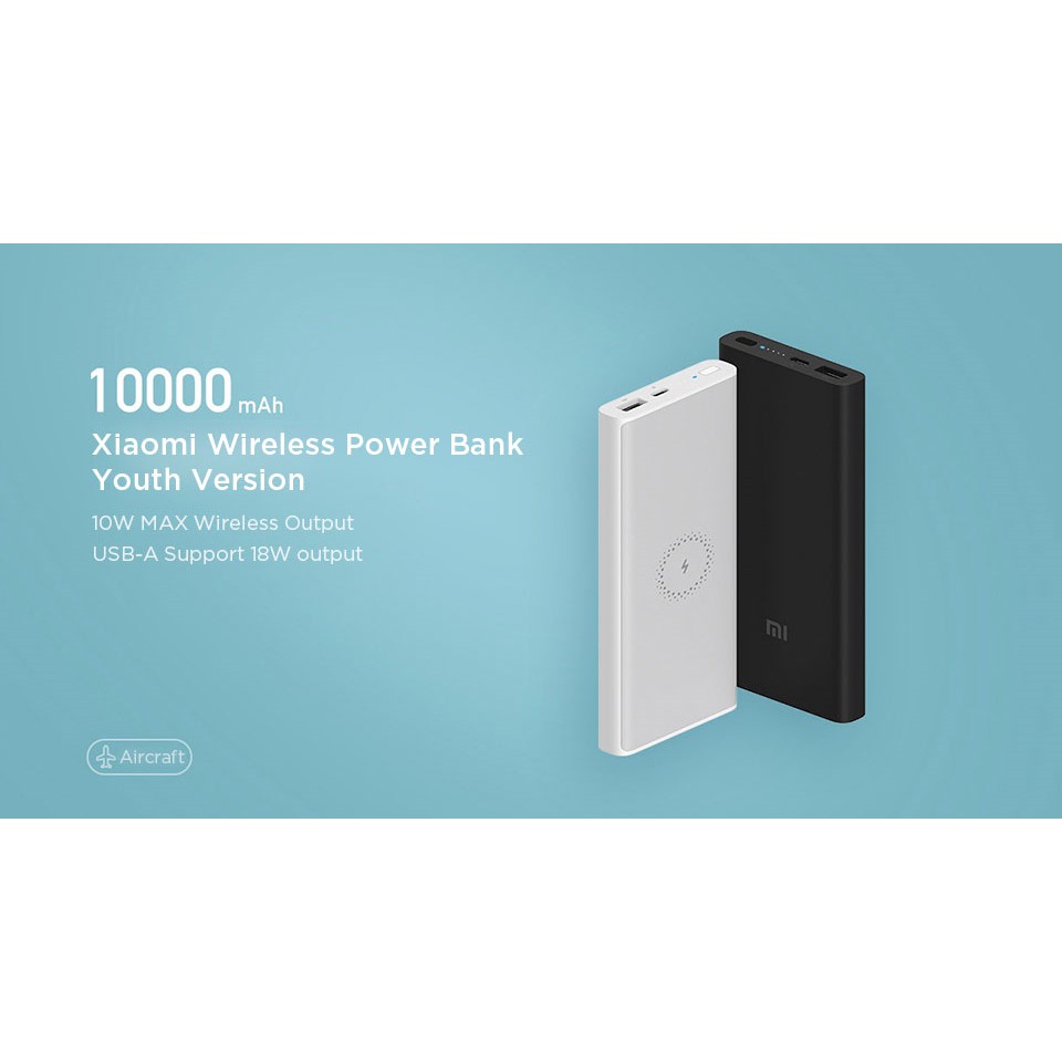 Sạc dự phòng Mi Power Bank 10000mAh Wireless   VXN4295GL  - hàng chính hãng