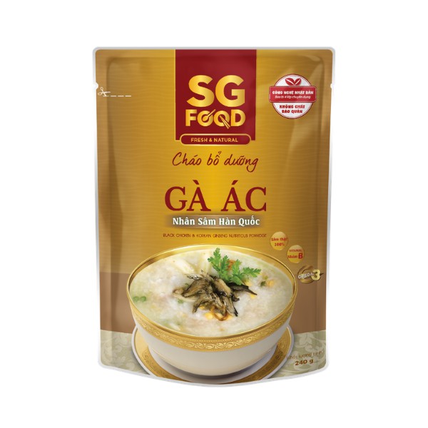 Cháo Bổ Dưỡng Sài Gòn Food Gà Ác Nhân Sâm 240g