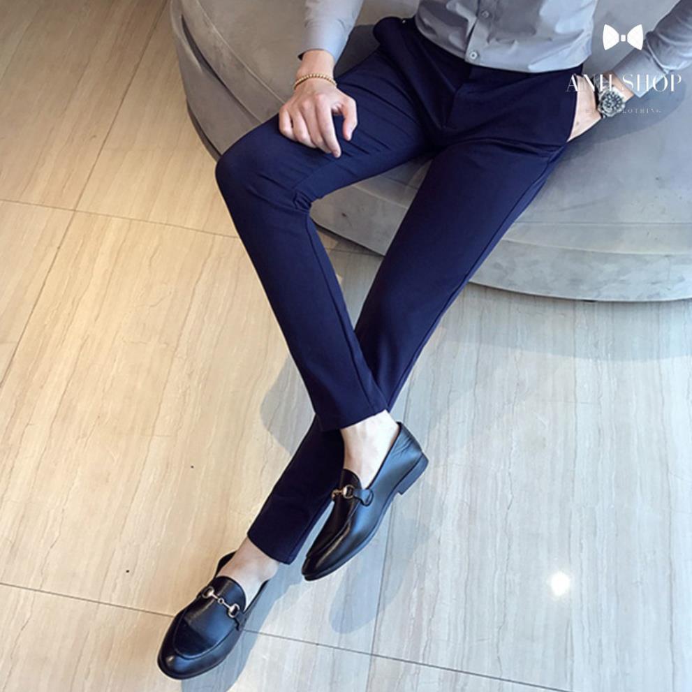 Quần tây nam Hàn Quốc màu đen, vải âu cao cấp mềm mịn co giãn cực tốt | BigBuy360 - bigbuy360.vn