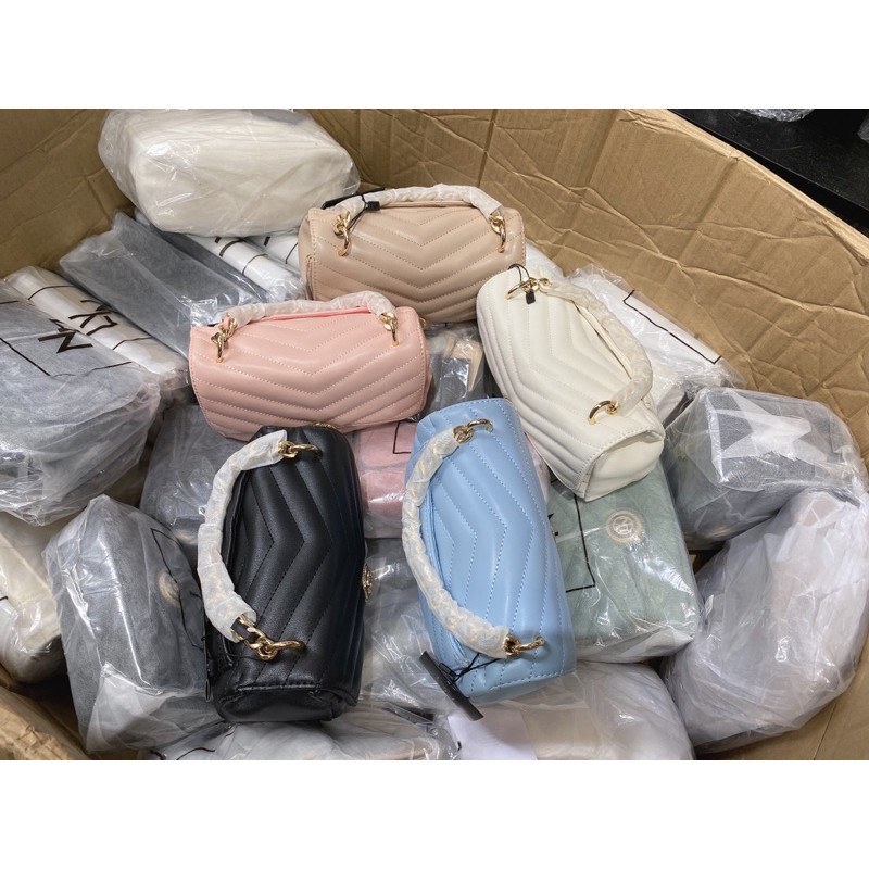 Túi Lyn khoá tròn dây hạt ngọc đeo chéo