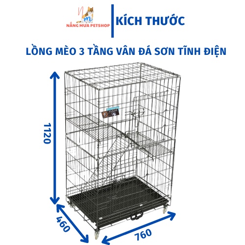 Chuồng mèo 3 tầng, lồng nuôi mèo, chuồng mèo