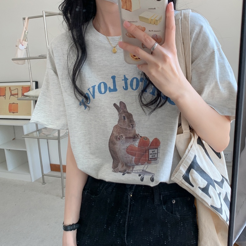 NRVP Áo Thun Nữ Tay Ngắn In Hình Phong Cách Hàn Quốc Thời Trang Mùa Hè 2022