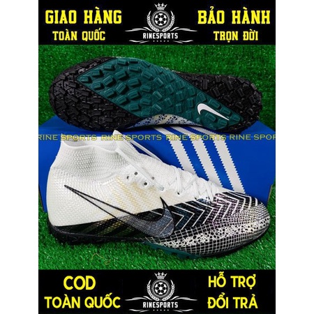 ĐÁ GIÀY BÓNG ĐÁ NHÂN TẠO (TF) Mercurial Vapor 13 PRO MÀU TRẮNG XÁM HÀNG SUPER THAILAND