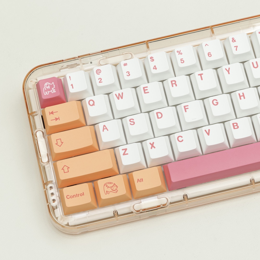 Orange Cat Keycaps Cherry Profile Cô gái dễ thương PBT Dye Sub Bàn phím cơ học Keycap