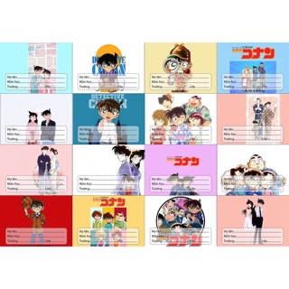 [FREESHIP ĐƠN TỪ 50k] bộ 16 nhãn vở CONAN