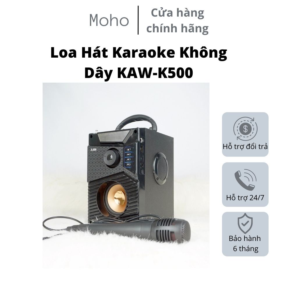 Loa Hát Karaoke Không Dây KAW-K500 Công Suất Lớn – Tặng Micro + Phiếu Bảo Hành 1 Năm Toàn Quốc