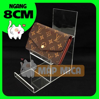 Kệ mica 3 tầng trưng bày bóp ví nữ - 8cm
