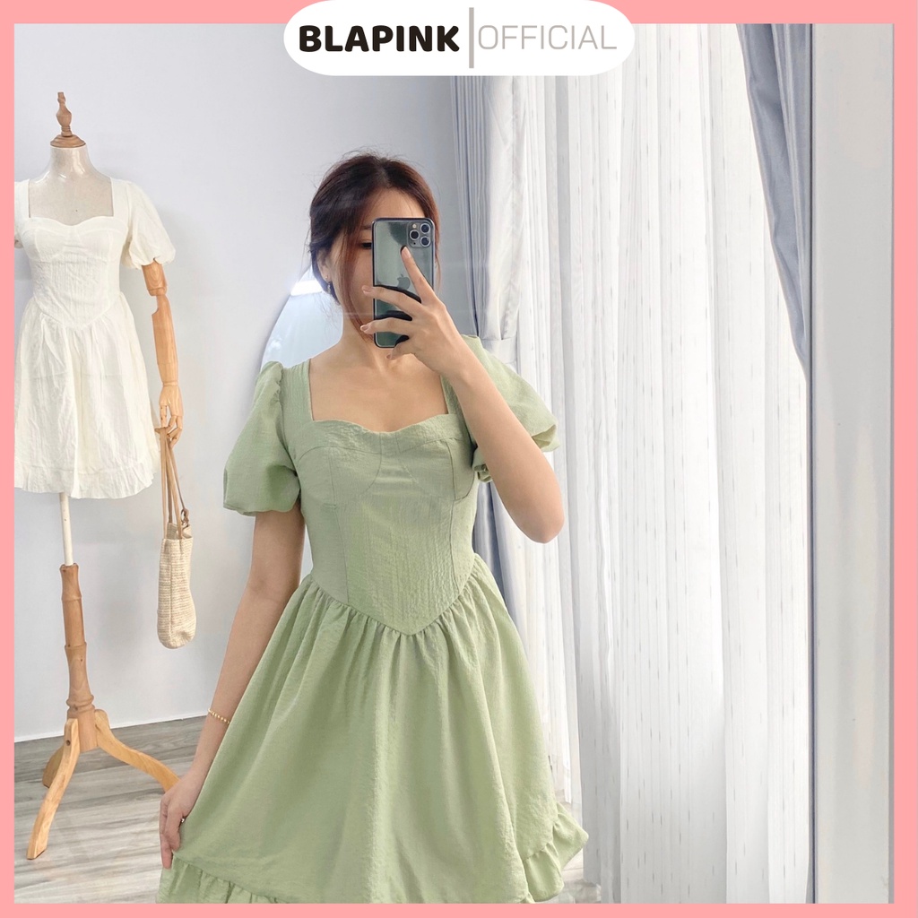 Váy Babydoll Tay Phồng Cổ Vuông Vải Xốp Xịn Xò Đi Tiệc Đi Dạo Phố RINGELA DRESS T230