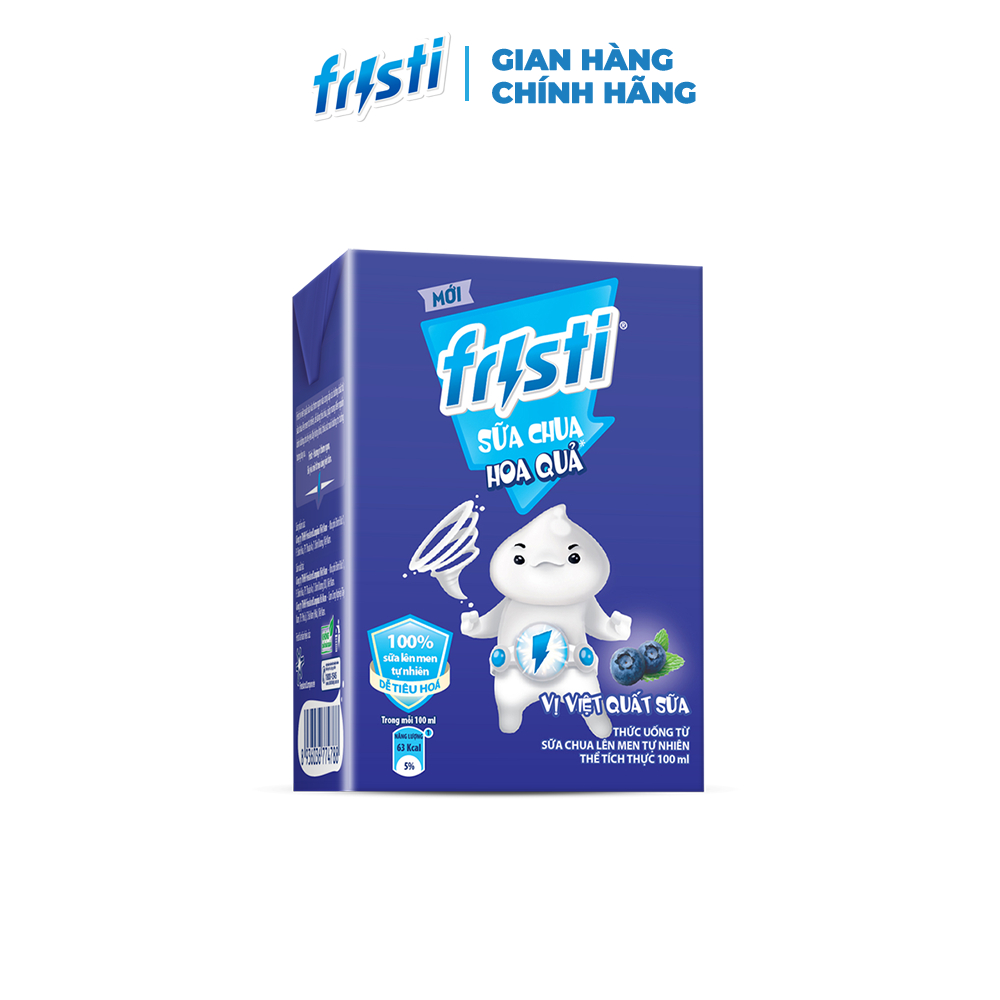 Thùng 48 Hộp Thức Uống Từ Sữa Chua Lên Men Tự Nhiên Fristi Vị Việt Quất Sữa (48x100ml)