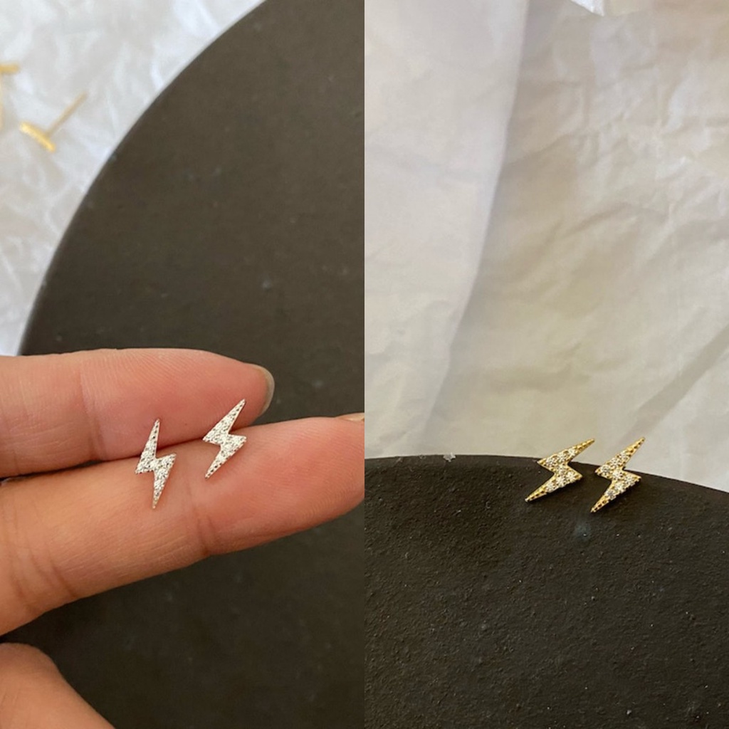 Bông Tai Hình Tia Chớp Mini Đơn Giản Cá Tính Phong Cách Hàn Quốc