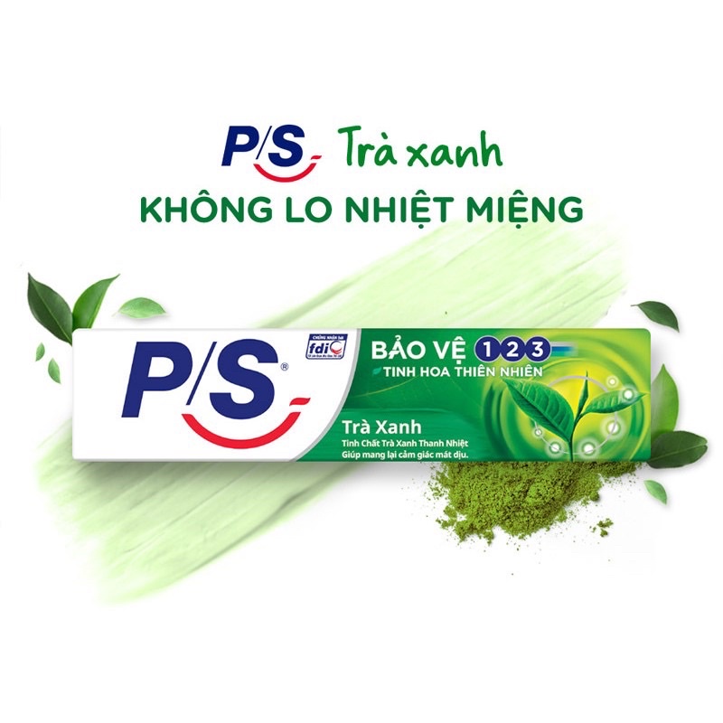 Kem Đánh Răng P/S Bảo Vệ 123 Thanh Nhiệt Thơm Mát - Trà Xanh 180g