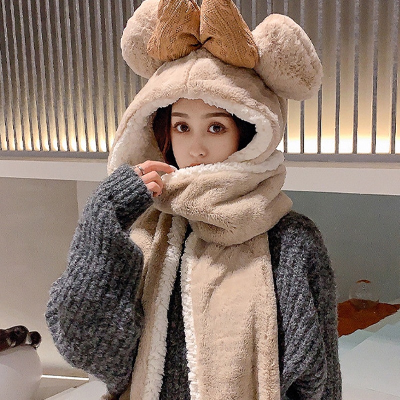 Khăn Choàng Chống Gió Có Mũ Trùm Dùng Hóa Trang Chú Chuột