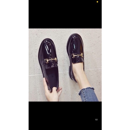 Giầy khoá ngang đế 5 p chất da bóng êm mềm hót!!!