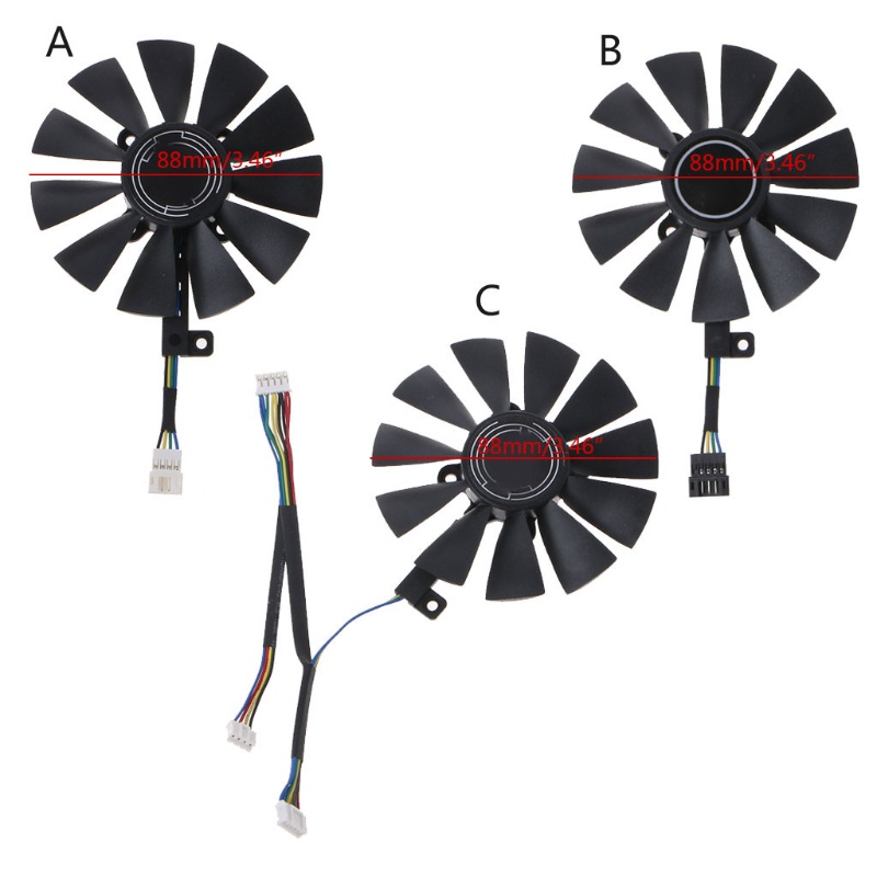 Quạt Tản Nhiệt Card Đồ Họa IOR FDC10H12S9-C GPU 88MM Cho Gigabyte GTX 1050 1060 1070 960 RX 470