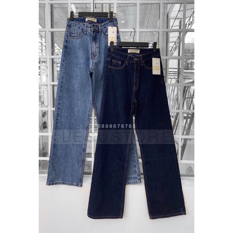 ẢNH TỰ CHỤP Quần Jeans ống suông trơn 100cm