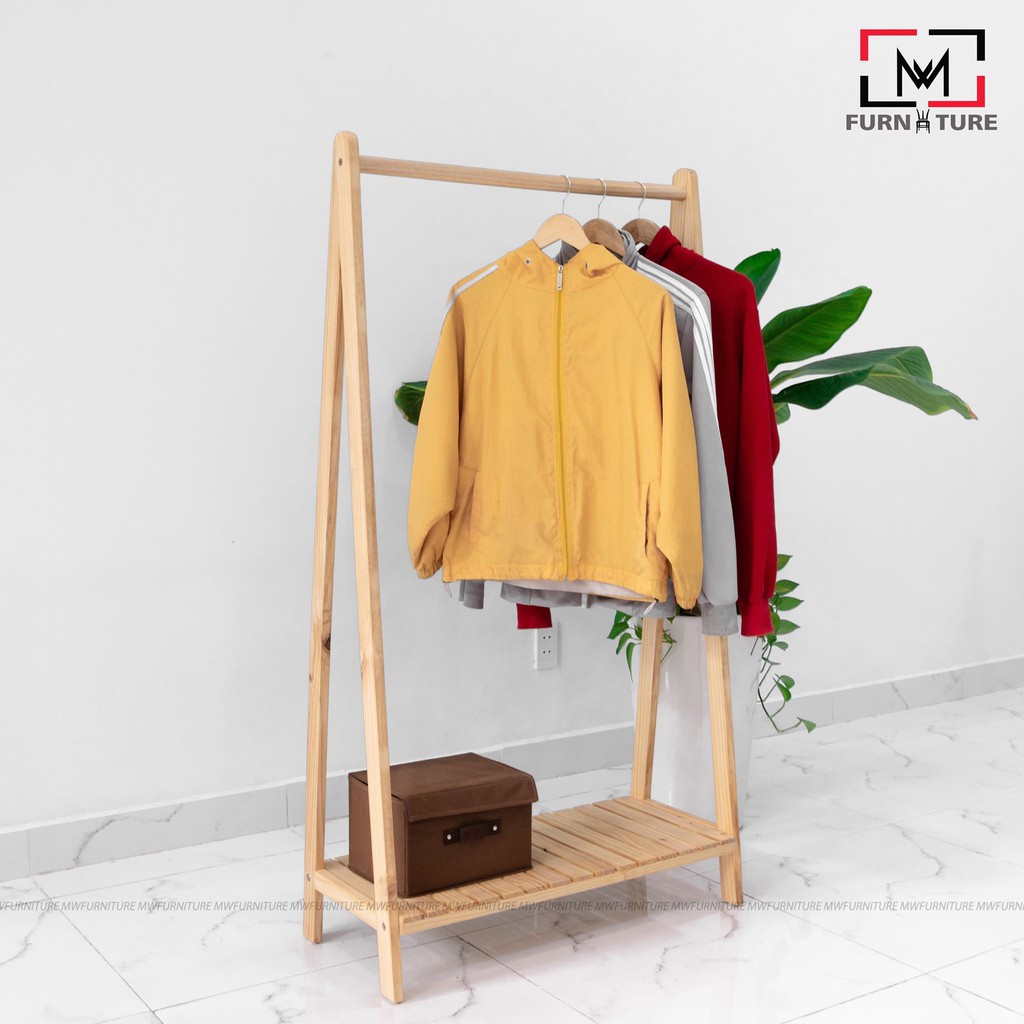 GIÁ TREO QUẦN ÁO 1 TẦNG CAO 1M48 SIZE M MÀU TỰ NHIÊN - AHANGER 1F 1 MÉT48 | BigBuy360 - bigbuy360.vn