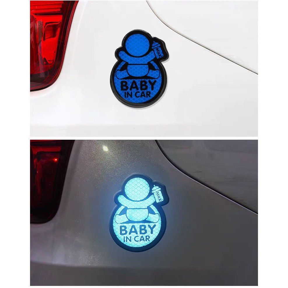 Deal pvc baby in car, Decal phát quang(nhiều mẫu mã), Chống thấm nước, chống nắng, dễ quan sát trong tối