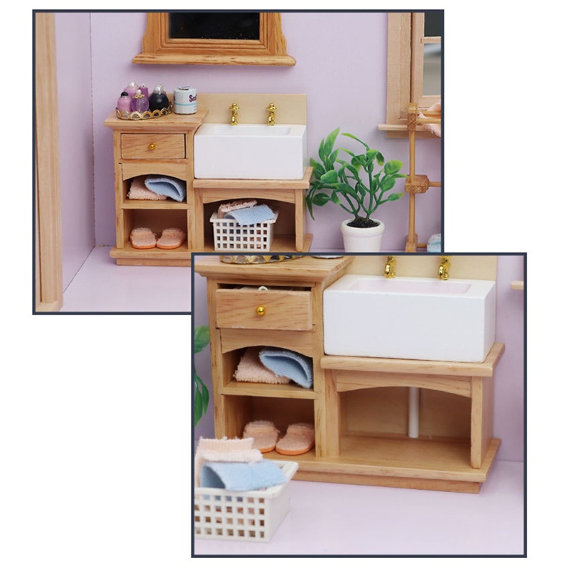 Mô Hình Chậu Rửa Tay Bằng Gốm 1 / 12 Độc Đáo Trang Trí Nhà Búp Bê