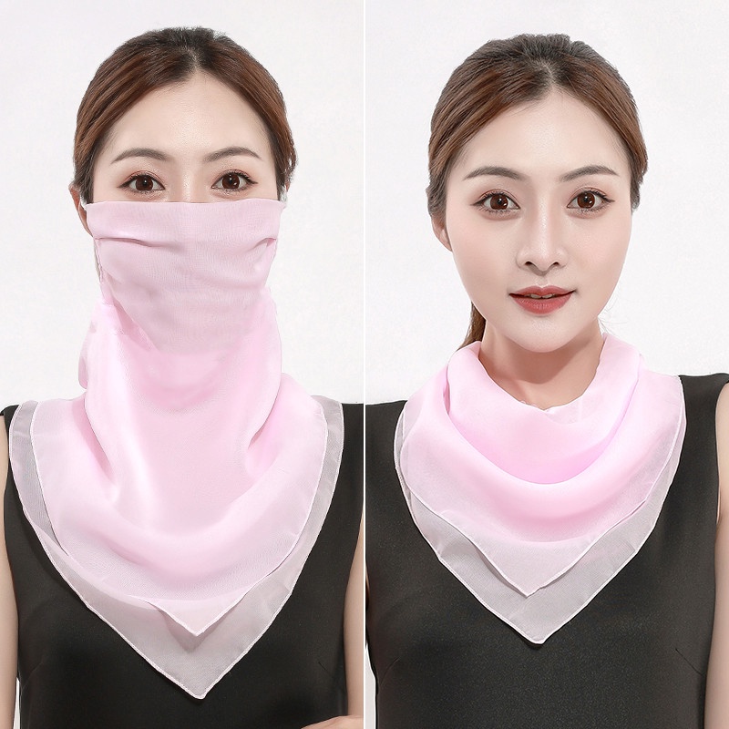 Khăn Choàng Cổ Chiffon Phối Ren Mỏng Thoáng Khí Chống Nắng Thời Trang Mùa Hè Cho Nữ
