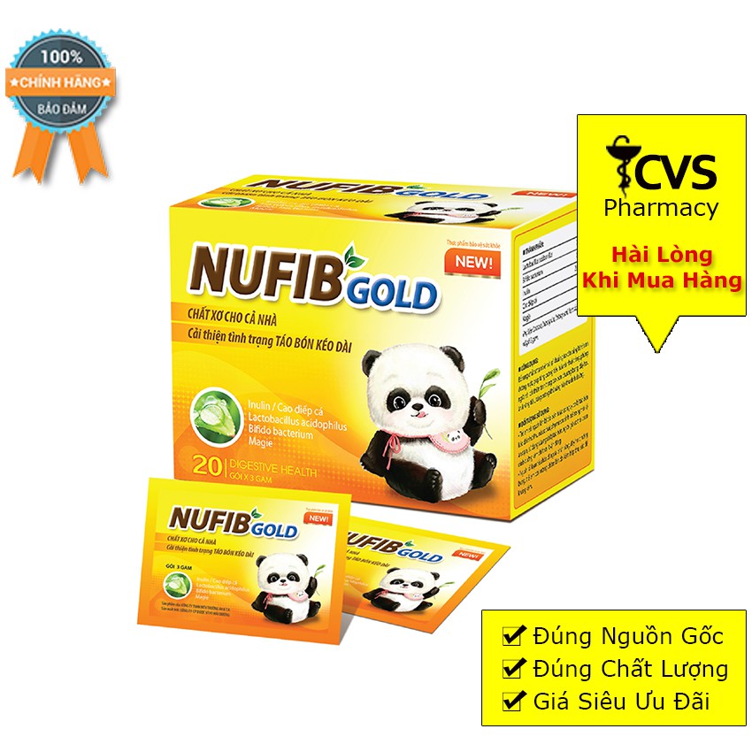 Nufib Gold - Hỗ trợ giảm các triệu chứng đầy bụng, khó tiêu, đầy hơi, rối loạn tiêu hóa | Thế Giới Skin Care