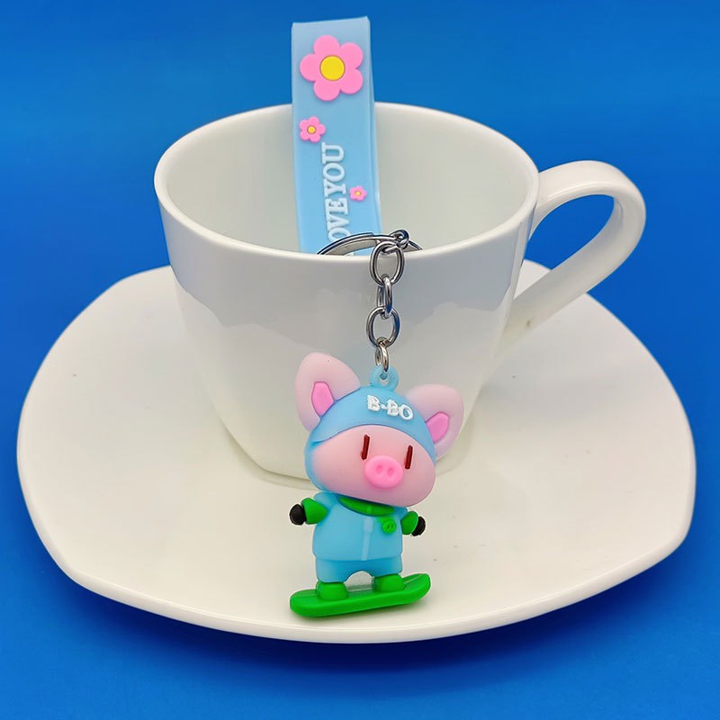 Móc khoá heo B-Bo nhiều màu kèm dây dễ thương