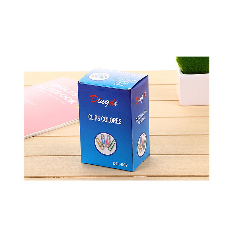 Hộp ghim inox 70 chiếc kẹp giấy màu dễ thương