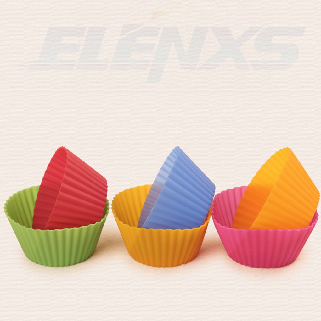 Set 8 Cốc Silicon Làm Bánh Cupcake Tiện Dụng