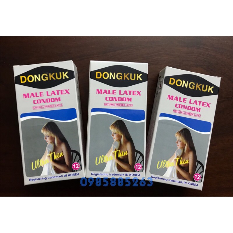 Bao cao su DONGKUK ULTRA THIN kiểu trơn truyền thống - Hàn Quốc - Hộp 12 Pcs - Ipek_Shop