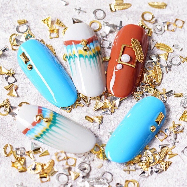 Set Túi phụ kiện, charm, đá thạch anh cao cấp đính móng tay