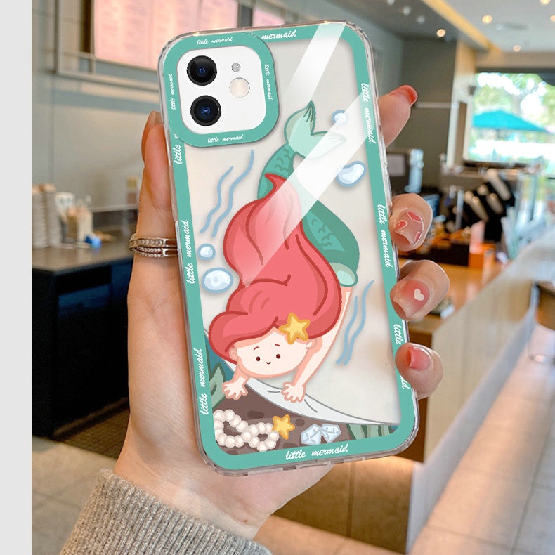 Ốp Điện Thoại Mềm In Hình Nàng Tiên Cá Cho iPhone 13 12 Mini 11 Pro X XR XS Max SE 2020 6 6S 7 8 Plus