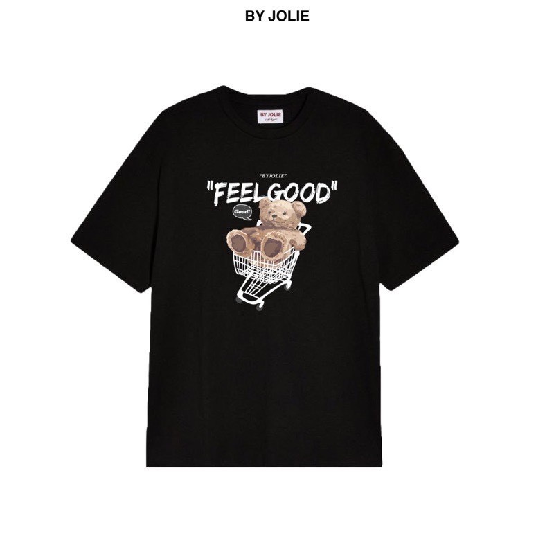【FREE SHIP】Áo Thun Tay Lỡ nam nữ unisex in Gấu FEEL GOOD chất vải dày mịn co dãn 4 chiều- BW Fashion