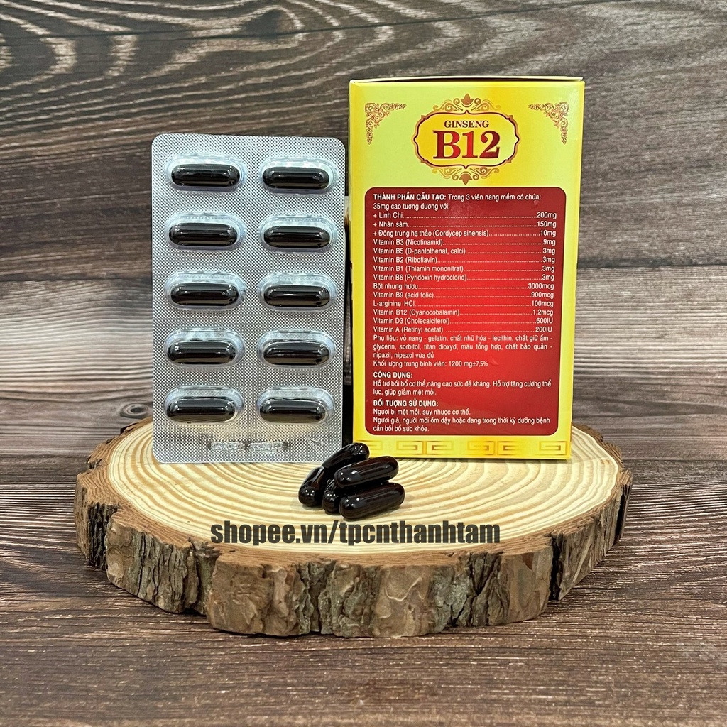 Vitamin tổng hợp 12B GINSENG tăng sức đề kháng, bồi bổ cơ thể- Hộp 100 viên