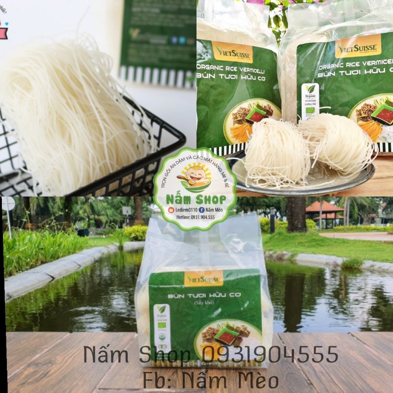 Bún tươi hữu cơ sấy khô Vietsuisse 70gr ( Túi 15 vắt)