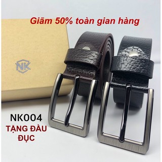 Thắt lưng da NIKA 1 lớp bản 37mm khoá hợp kim (NK004) (tặng đầu đục)