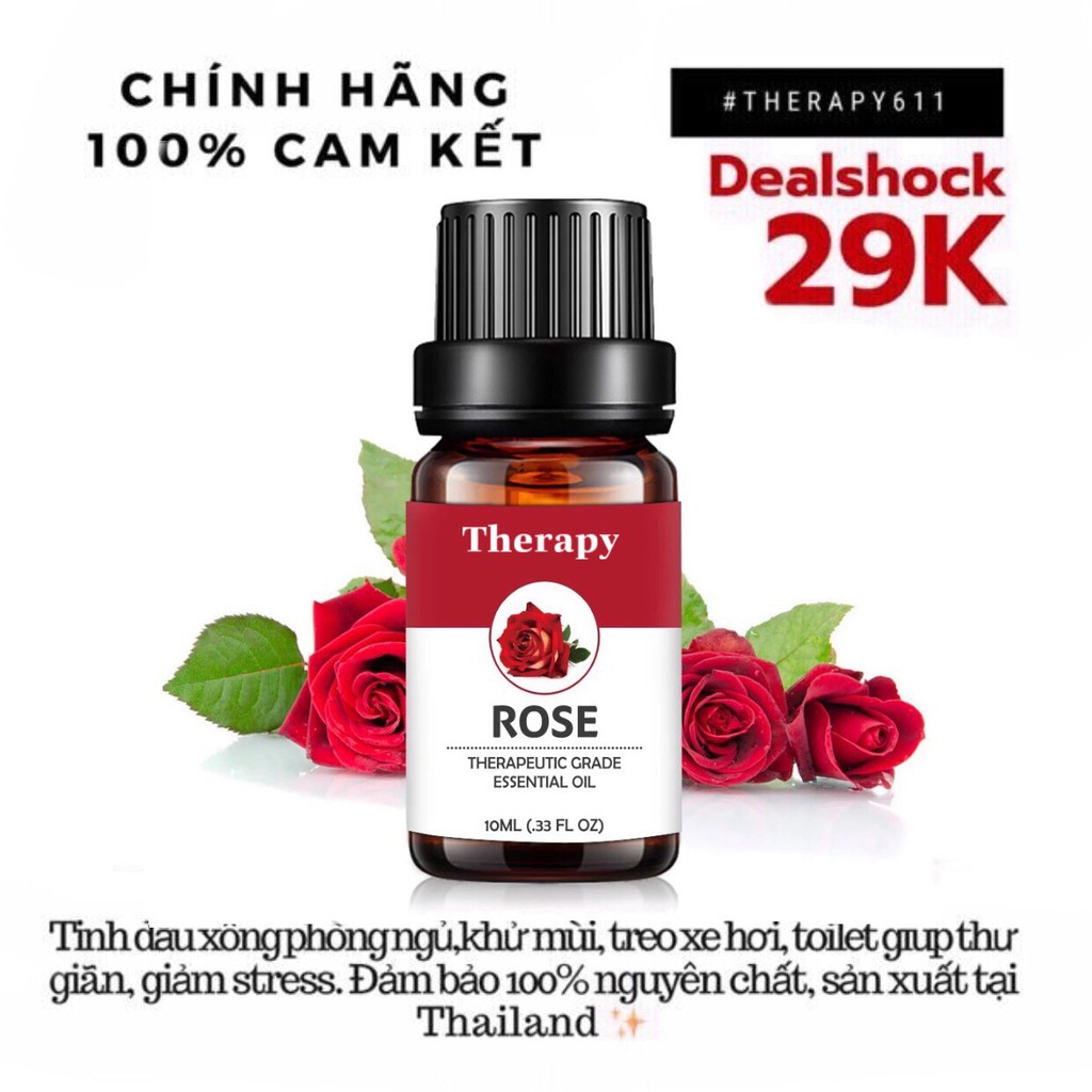 Tinh Dầu Nguyên Chất Hoa Hồng TTHERAPY  10ml