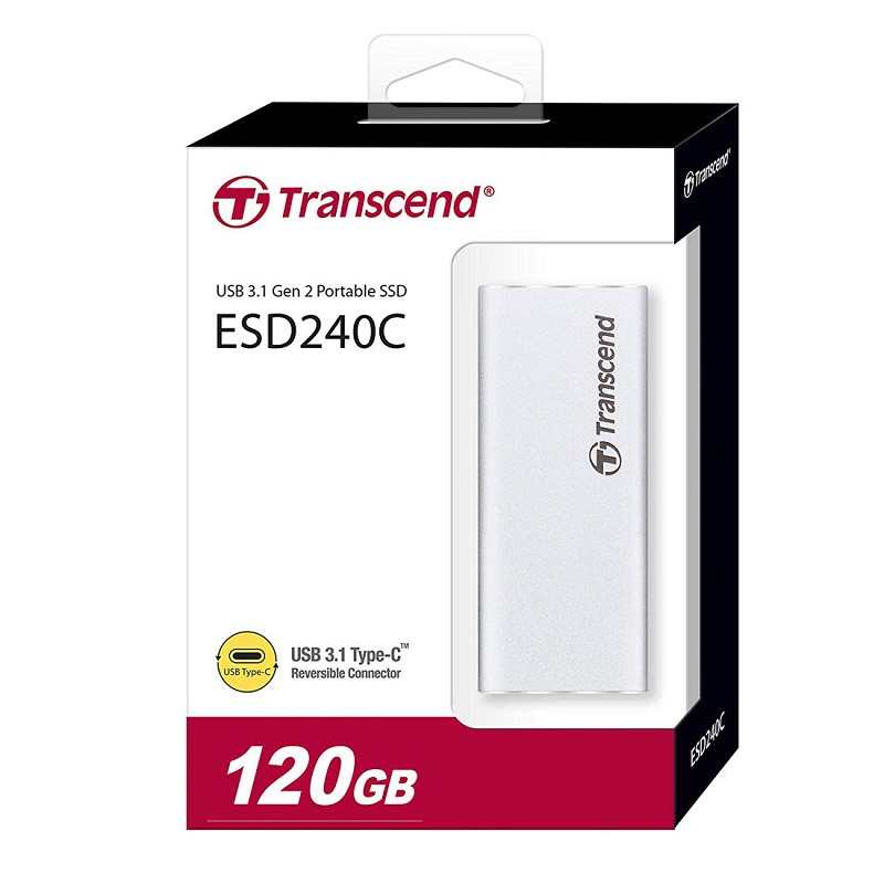 Ổ cứng di động cắm ngoài SSD Transcend ESD240C TypeC bạc