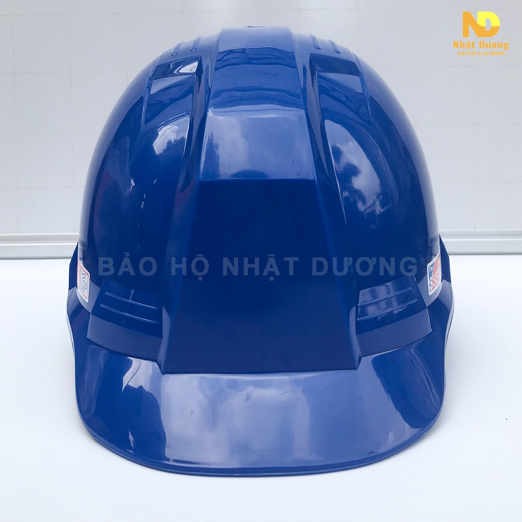 Mũ bảo hộ lao động khóa vặn màu xanh dương HPS4 có lót xốp, Nón bảo hộ lao động Nhật Dương