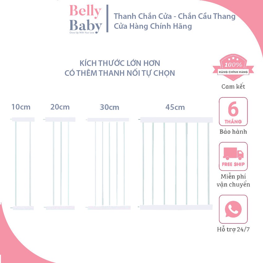 Thanh Nối Thanh Chắn Cửa - Thanh Chắn Cầu Thang ( Tặng Kèm Nẹp Nối Thanh )  - Bảo Vệ An Toàn Cho Bé - BellyBaby