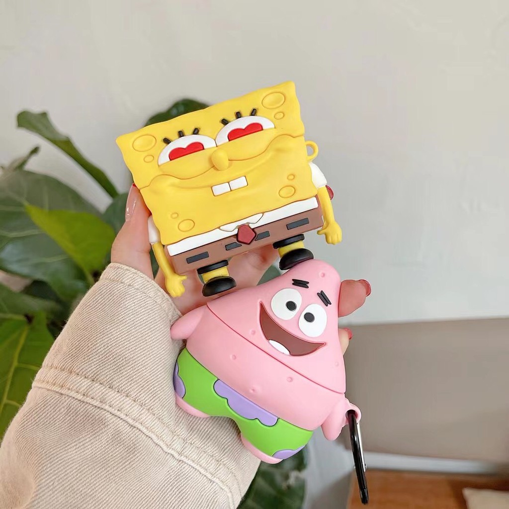 Vỏ Bảo Vệ Hộp Sạc Tai Nghe Airpods 1 / 2 / Pro Hình Spongebob Xinh Xắn | BigBuy360 - bigbuy360.vn